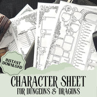 Load image into Gallery viewer, DnD Character Sheet | Dark Academia
