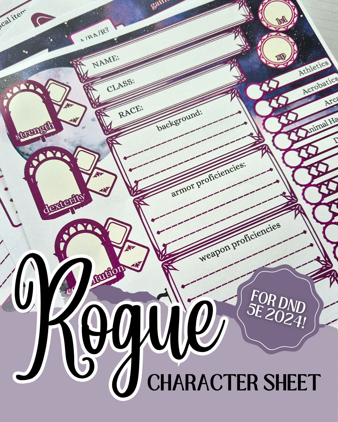 Rogue DnD Character Sheet | dndalley