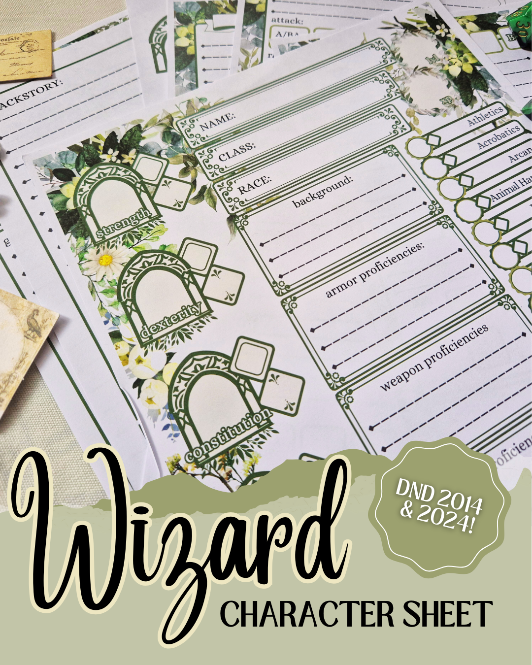 DnD Wizard Character Sheet | dndalley