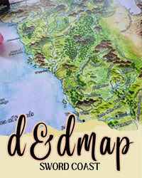 Load image into Gallery viewer, Map of the Sword Coast | DnD Map | Game Master Tools | Faerûn
